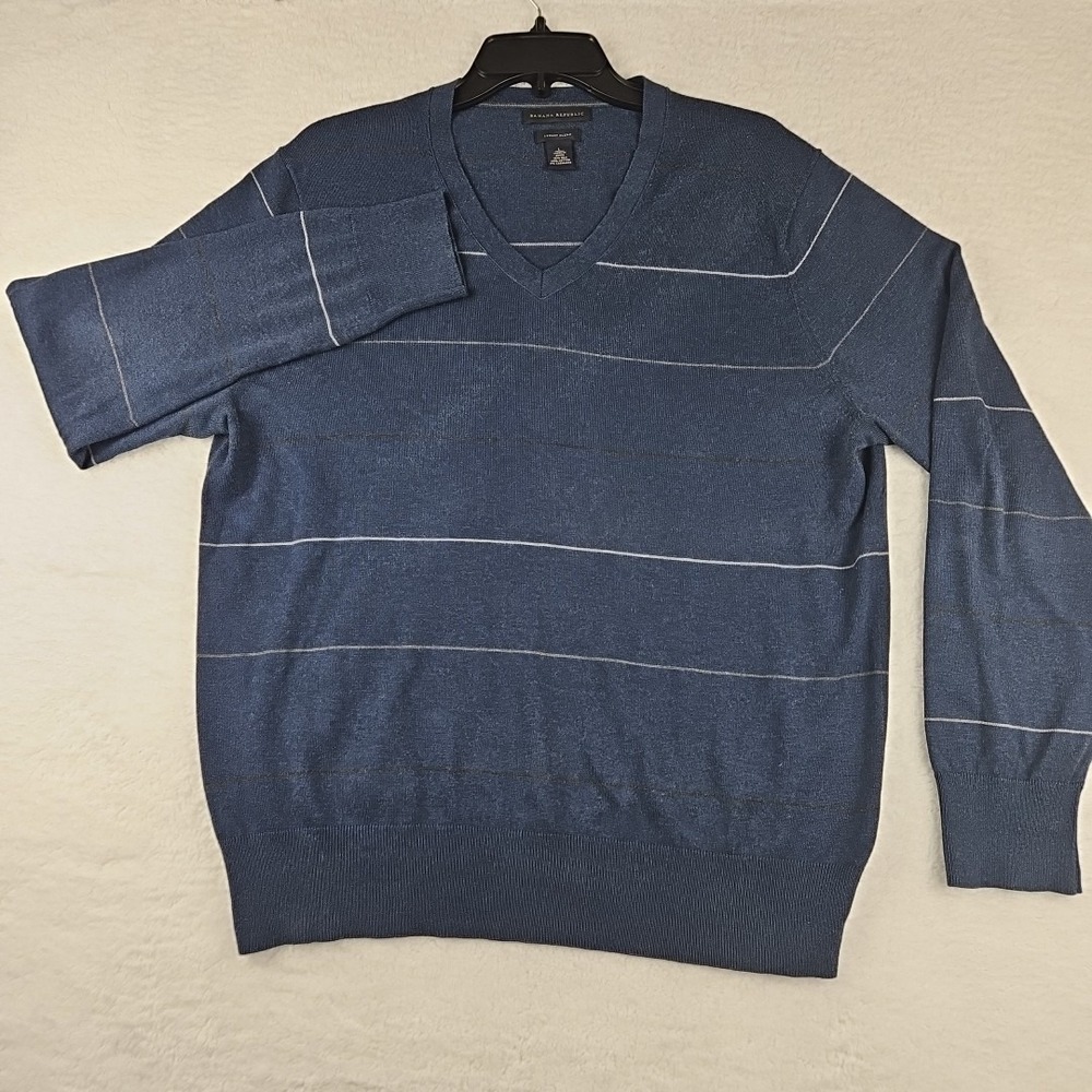 Banana Republic Luxury Blend 75% Silk Cotton Cashmere‎ Men's L V-Neck Sweater